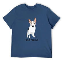 Load image into Gallery viewer, Personalized Rat Terrier Dad Cotton T Shirt-Apparel-Apparel, Dog Dad Gifts, Personalized, Rat Terrier, Shirt, T Shirt-Men&#39;s Cotton T Shirt-Navy Blue-Medium-12