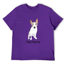 Load image into Gallery viewer, Personalized Rat Terrier Dad Cotton T Shirt-Apparel-Apparel, Dog Dad Gifts, Personalized, Rat Terrier, Shirt, T Shirt-Men&#39;s Cotton T Shirt-Purple-Medium-18