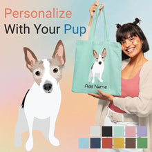 Load image into Gallery viewer, Personalized Rat Terrier Love Zippered Tote Bag-Accessories-Accessories, Bags, Dog Mom Gifts, Personalized, Rat Terrier-1