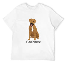 Load image into Gallery viewer, Personalized Rhodesian Ridgeback Dad Cotton T Shirt-Apparel-Apparel, Dog Dad Gifts, Personalized, Rhodesian Ridgeback, Shirt, T Shirt-Men&#39;s Cotton T Shirt-White-Medium-10