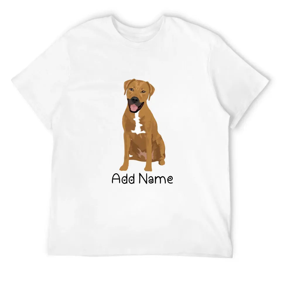 Personalized Rhodesian Ridgeback Dad Cotton T Shirt-Apparel-Apparel, Dog Dad Gifts, Personalized, Rhodesian Ridgeback, Shirt, T Shirt-Men's Cotton T Shirt-White-Medium-10