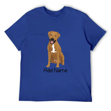 Load image into Gallery viewer, Personalized Rhodesian Ridgeback Dad Cotton T Shirt-Apparel-Apparel, Dog Dad Gifts, Personalized, Rhodesian Ridgeback, Shirt, T Shirt-Men&#39;s Cotton T Shirt-Blue-Medium-11