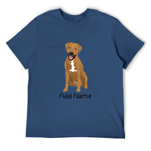 Load image into Gallery viewer, Personalized Rhodesian Ridgeback Dad Cotton T Shirt-Apparel-Apparel, Dog Dad Gifts, Personalized, Rhodesian Ridgeback, Shirt, T Shirt-Men&#39;s Cotton T Shirt-Navy Blue-Medium-12