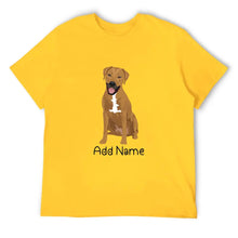 Load image into Gallery viewer, Personalized Rhodesian Ridgeback Dad Cotton T Shirt-Apparel-Apparel, Dog Dad Gifts, Personalized, Rhodesian Ridgeback, Shirt, T Shirt-Men&#39;s Cotton T Shirt-Yellow-Medium-13