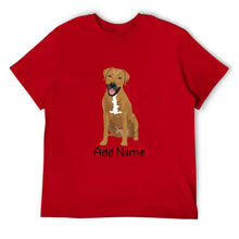 Load image into Gallery viewer, Personalized Rhodesian Ridgeback Dad Cotton T Shirt-Apparel-Apparel, Dog Dad Gifts, Personalized, Rhodesian Ridgeback, Shirt, T Shirt-Men&#39;s Cotton T Shirt-Red-Medium-14