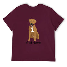 Load image into Gallery viewer, Personalized Rhodesian Ridgeback Dad Cotton T Shirt-Apparel-Apparel, Dog Dad Gifts, Personalized, Rhodesian Ridgeback, Shirt, T Shirt-Men&#39;s Cotton T Shirt-Maroon-Medium-15