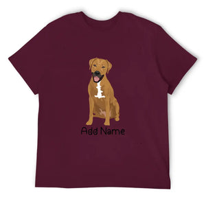 Personalized Rhodesian Ridgeback Dad Cotton T Shirt-Apparel-Apparel, Dog Dad Gifts, Personalized, Rhodesian Ridgeback, Shirt, T Shirt-Men's Cotton T Shirt-Maroon-Medium-15