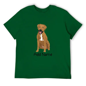 Personalized Rhodesian Ridgeback Dad Cotton T Shirt-Apparel-Apparel, Dog Dad Gifts, Personalized, Rhodesian Ridgeback, Shirt, T Shirt-Men's Cotton T Shirt-Green-Medium-16