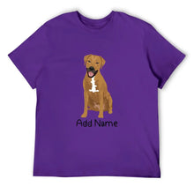 Load image into Gallery viewer, Personalized Rhodesian Ridgeback Dad Cotton T Shirt-Apparel-Apparel, Dog Dad Gifts, Personalized, Rhodesian Ridgeback, Shirt, T Shirt-Men&#39;s Cotton T Shirt-Purple-Medium-18