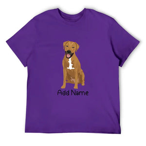 Personalized Rhodesian Ridgeback Dad Cotton T Shirt-Apparel-Apparel, Dog Dad Gifts, Personalized, Rhodesian Ridgeback, Shirt, T Shirt-Men's Cotton T Shirt-Purple-Medium-18