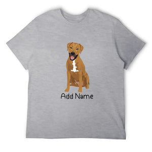 Personalized Rhodesian Ridgeback Dad Cotton T Shirt-Apparel-Apparel, Dog Dad Gifts, Personalized, Rhodesian Ridgeback, Shirt, T Shirt-Men's Cotton T Shirt-Gray-Medium-19