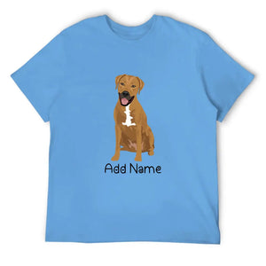 Personalized Rhodesian Ridgeback Dad Cotton T Shirt-Apparel-Apparel, Dog Dad Gifts, Personalized, Rhodesian Ridgeback, Shirt, T Shirt-Men's Cotton T Shirt-Sky Blue-Medium-2