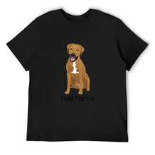 Load image into Gallery viewer, Personalized Rhodesian Ridgeback Dad Cotton T Shirt-Apparel-Apparel, Dog Dad Gifts, Personalized, Rhodesian Ridgeback, Shirt, T Shirt-Men&#39;s Cotton T Shirt-Black-Medium-9