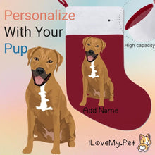Load image into Gallery viewer, Personalized Rhodesian Ridgeback Large Christmas Stocking-Christmas Ornament-Christmas, Home Decor, Personalized, Rhodesian Ridgeback-Large Christmas Stocking-Christmas Red-One Size-1