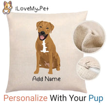 Load image into Gallery viewer, Personalized Rhodesian Ridgeback Linen Pillowcase-Linen Pillow Case-Cotton-Linen-16"x16"