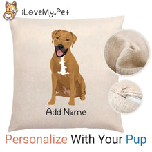 Load image into Gallery viewer, Personalized Rhodesian Ridgeback Linen Pillowcase-Home Decor-Dog Dad Gifts, Dog Mom Gifts, Home Decor, Personalized, Pillows, Rhodesian Ridgeback-1