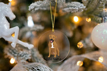 Load image into Gallery viewer, Personalized Rhodesian Ridgeback Love Christmas Tree Ornaments-Christmas Ornament-Christmas, Personalized, Rhodesian Ridgeback-Christmas Tree Ornaments-Transparent-3.5&quot; or 8.9 cm-4