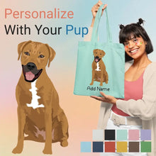 Load image into Gallery viewer, Personalized Rhodesian Ridgeback Love Zippered Tote Bag-Accessories-Accessories, Bags, Dog Mom Gifts, Personalized, Rhodesian Ridgeback-21