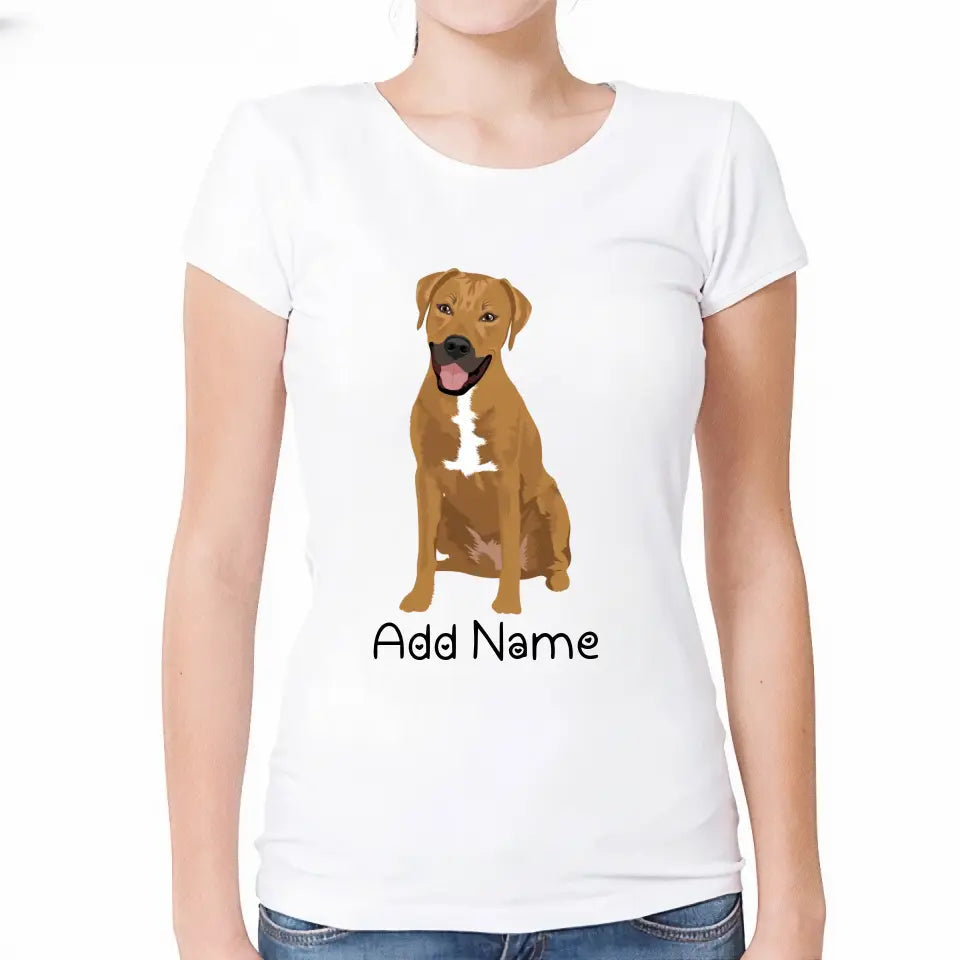 Personalized Rhodesian Ridgeback Mom T Shirt for Women-Customizer-Apparel, Dog Mom Gifts, Personalized, Rhodesian Ridgeback, Shirt, T Shirt-Modal T-Shirts-White-Small-2