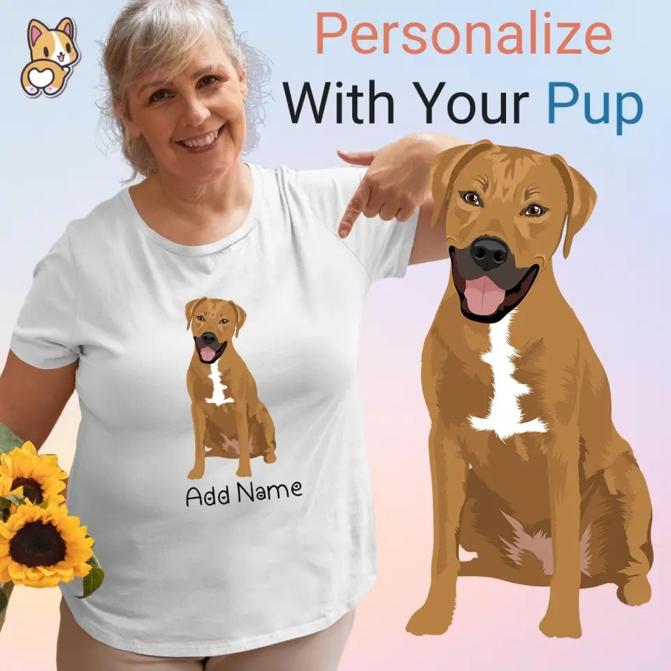 Personalized Rhodesian Ridgeback Mom T Shirt for Women-Customizer-Apparel, Dog Mom Gifts, Personalized, Rhodesian Ridgeback, Shirt, T Shirt-Modal T-Shirts-White-Small-1