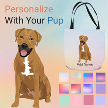 Load image into Gallery viewer, Personalized Rhodesian Ridgeback Small Tote Bag-Accessories-Accessories, Bags, Dog Mom Gifts, Personalized, Rhodesian Ridgeback-Small Tote Bag-Your Design-One Size-1