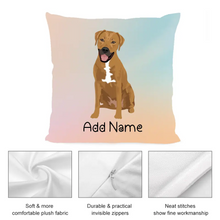 Load image into Gallery viewer, Personalized Rhodesian Ridgeback Soft Plush Pillowcase-Home Decor-Dog Dad Gifts, Dog Mom Gifts, Home Decor, Personalized, Pillows, Rhodesian Ridgeback-3