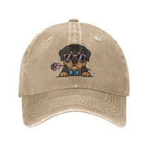 Load image into Gallery viewer, Personalized Rottweiler Baseball Cap - Romeo Rottweiler Design - Match Your Dog's Coat Color-Hats &amp; Caps-Accessories,Baseball Caps,Dog Mom Gifts-Beige-One Size-1