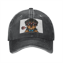 Load image into Gallery viewer, Personalized Rottweiler Baseball Cap - Romeo Rottweiler Design - Match Your Dog's Coat Color-Hats &amp; Caps-Accessories,Baseball Caps,Dog Mom Gifts-Black-One Size-4