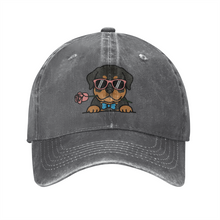 Load image into Gallery viewer, Personalized Rottweiler Baseball Cap - Romeo Rottweiler Design - Match Your Dog's Coat Color-Hats &amp; Caps-Accessories,Baseball Caps,Dog Mom Gifts-Gray-One Size-3