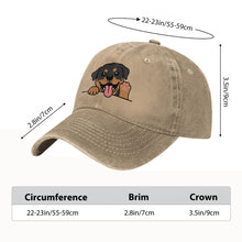 Load image into Gallery viewer, Personalized Rottweiler Baseball Cap - Waving Rottweiler Design - Match Your Dog's Coat Color-Hats &amp; Caps-91