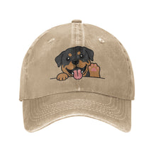 Load image into Gallery viewer, Personalized Rottweiler Baseball Cap - Waving Rottweiler Design - Match Your Dog's Coat Color-Hats &amp; Caps-red-Natural-One Size-62