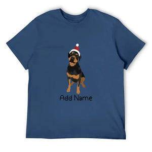 Personalized Rottweiler Dad Cotton T Shirt-Apparel-Apparel, Dog Dad Gifts, Personalized, Rottweiler, Shirt, T Shirt-Men's Cotton T Shirt-Navy Blue-Medium-12