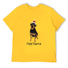 Load image into Gallery viewer, Personalized Rottweiler Dad Cotton T Shirt-Apparel-Apparel, Dog Dad Gifts, Personalized, Rottweiler, Shirt, T Shirt-Men&#39;s Cotton T Shirt-Yellow-Medium-13