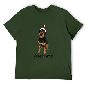 Personalized Rottweiler Dad Cotton T Shirt-Apparel-Apparel, Dog Dad Gifts, Personalized, Rottweiler, Shirt, T Shirt-Men's Cotton T Shirt-Army Green-Medium-17