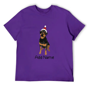 Personalized Rottweiler Dad Cotton T Shirt-Apparel-Apparel, Dog Dad Gifts, Personalized, Rottweiler, Shirt, T Shirt-Men's Cotton T Shirt-Purple-Medium-18