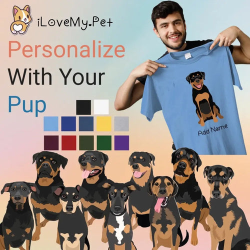 Personalized Rottweiler Dad Cotton T Shirt-Apparel-Apparel, Dog Dad Gifts, Personalized, Rottweiler, Shirt, T Shirt-1