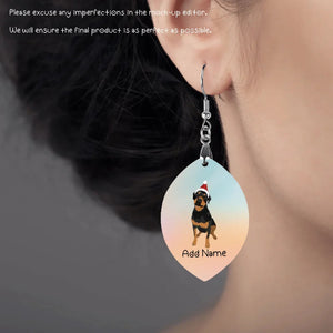 Personalized Rottweiler Dog Mom Earrings-Dog Themed Jewellery-Rottweiler-Personalized Dog Mom Earrings-Oval-One Size-3