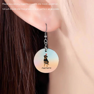 Personalized Rottweiler Dog Mom Earrings-Dog Themed Jewellery-Rottweiler-Personalized Dog Mom Earrings-Round-One Size-4