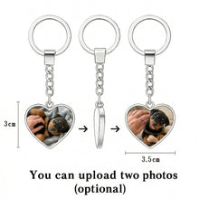 Load image into Gallery viewer, Personalized Rottweiler Keychain – Heart Shaped – Double-Sided Glass-Key Chain-Accessories,Keychain,Upload Photo-2