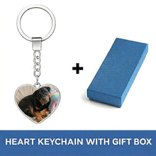 Load image into Gallery viewer, Personalized Rottweiler Keychain – Heart Shaped – Double-Sided Glass-Key Chain-Accessories,Keychain,Upload Photo-3