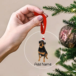 Personalized Rottweiler Love Christmas Tree Ornaments-Christmas Ornament-Christmas, Personalized, Rottweiler-Christmas Tree Ornaments-Transparent-3.5" or 8.9 cm-2