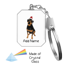 Load image into Gallery viewer, Personalized Rottweiler Love Crystal Glass Keychain-Accessories-Rottweiler-Crystal Keychain-Glass Crystal-One Size-2