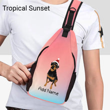 Load image into Gallery viewer, Personalized Rottweiler Love Unisex Sling Bag Backpack-Accessories-Rottweiler-Unisex Sling Bag Backpack-Tropical Sunset-One Size-19