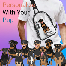 Load image into Gallery viewer, rottweilers transparent-sling-bag-multi