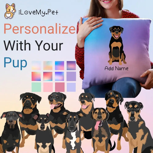 Personalized Rottweiler Soft Plush Pillowcase-Home Decor-Dog Dad Gifts, Dog Mom Gifts, Home Decor, Personalized, Pillows, Rottweiler-1