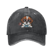 Load image into Gallery viewer, Personalized Saint Bernard Baseball Cap - Romeo Saint Bernard Design - Match Your Dog's Coat Color-Hats &amp; Caps-Accessories,Baseball Caps,Dog Mom Gifts-Black-One Size-1