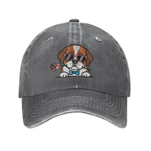 Load image into Gallery viewer, Personalized Saint Bernard Baseball Cap - Romeo Saint Bernard Design - Match Your Dog's Coat Color-Hats &amp; Caps-Accessories,Baseball Caps,Dog Mom Gifts-Gray-One Size-2