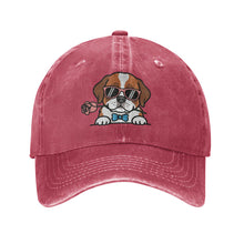 Load image into Gallery viewer, Personalized Saint Bernard Baseball Cap - Romeo Saint Bernard Design - Match Your Dog's Coat Color-Hats &amp; Caps-Accessories,Baseball Caps,Dog Mom Gifts-Wine Red-One Size-3