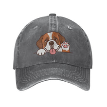 Load image into Gallery viewer, Personalized Saint Bernard Baseball Cap - Waving Saint Bernard Design - Match Your Dog's Coat Color-Hats &amp; Caps-Deep Heather-One Size-3