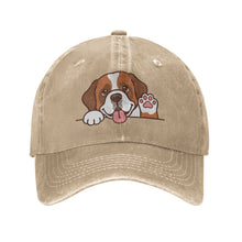 Load image into Gallery viewer, Personalized Saint Bernard Baseball Cap - Waving Saint Bernard Design - Match Your Dog's Coat Color-Hats &amp; Caps-Natural-One Size-4